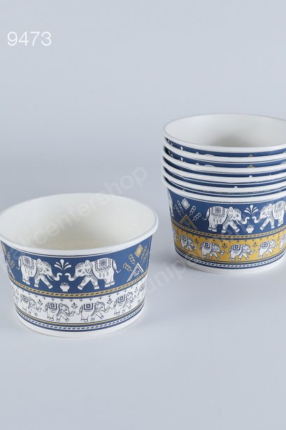 FEST CHOICE ถ้วยกระดาษปลอดภัย 850 ml (PL026) ลายช้างคละ 2 สี