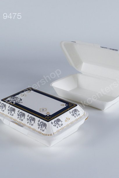 FEST CHOICE กล่องอาหาร กระดาษปลอดภัย 725 ml (PB007) ลายช้าง