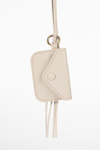City Charm in Fog – Suede Leather Card Clip for Koiji