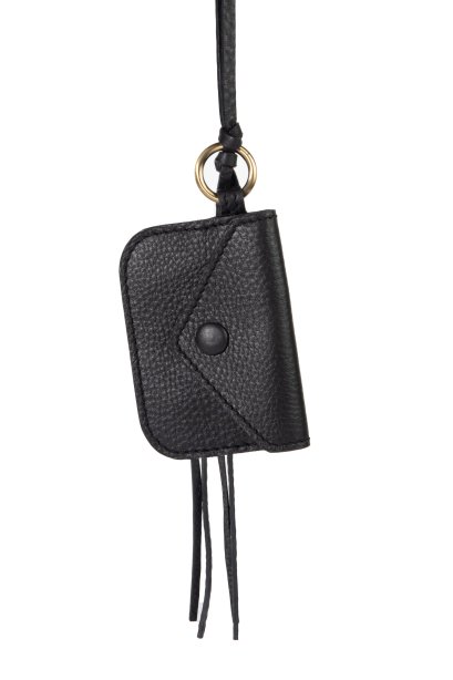 City Charm in Noir – Suede Leather Card Clip for Koiji