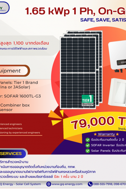 1.65 kWp 1 Ph, On-Grid String Inverter