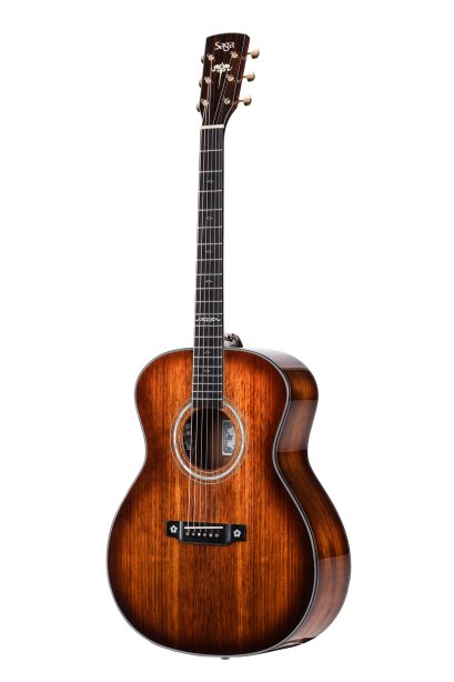 กีตาร์โปร่งไฟฟ้า SAGA K1-GN ( Koa/Black Wood Top )