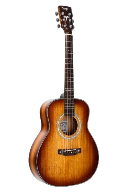 กีตาร์โปร่งไฟฟ้า SAGA KS1( Koa/Black Wood Top )