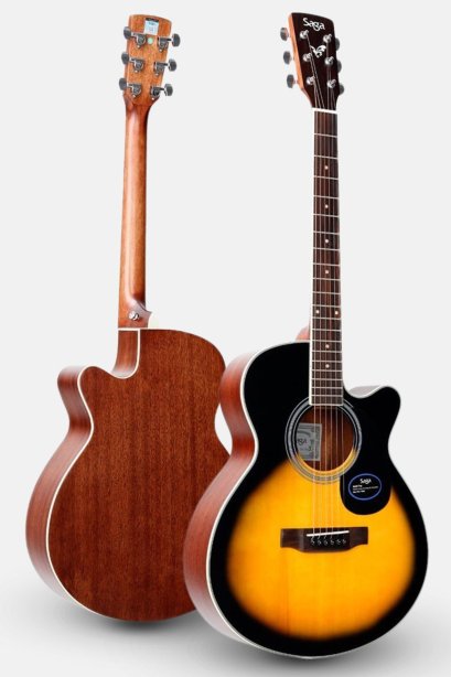 กีต้าร์โปร่ง SAGA SA700C สี Sunburst ( Solid Top ) ขนาด 40 นิ้ว