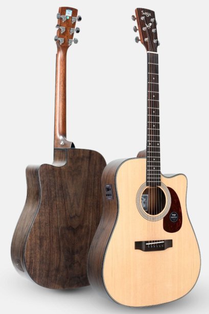 กีต้าร์โปร่งไฟฟ้า SAGA SF800CE ( Solid Top )