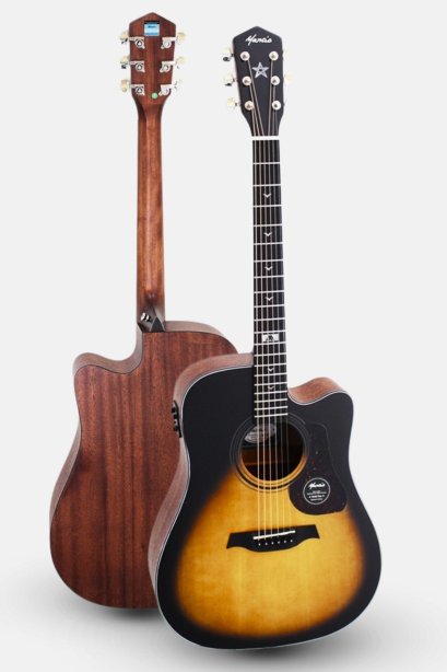 กีต้าร์โปร่งไฟฟ้า Mantic GT10DCE ( Solid Top ) Sunburst