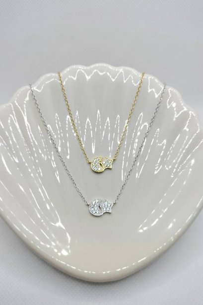 สร้อยคอจี้พระจันทร์ดาวเพชร