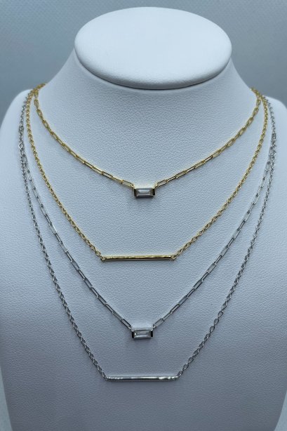 สร้อยคอ LAYER เพชรเหลี่ยม