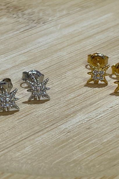 ต่างหูแบบแป้นลายเกล็ดหิมะ