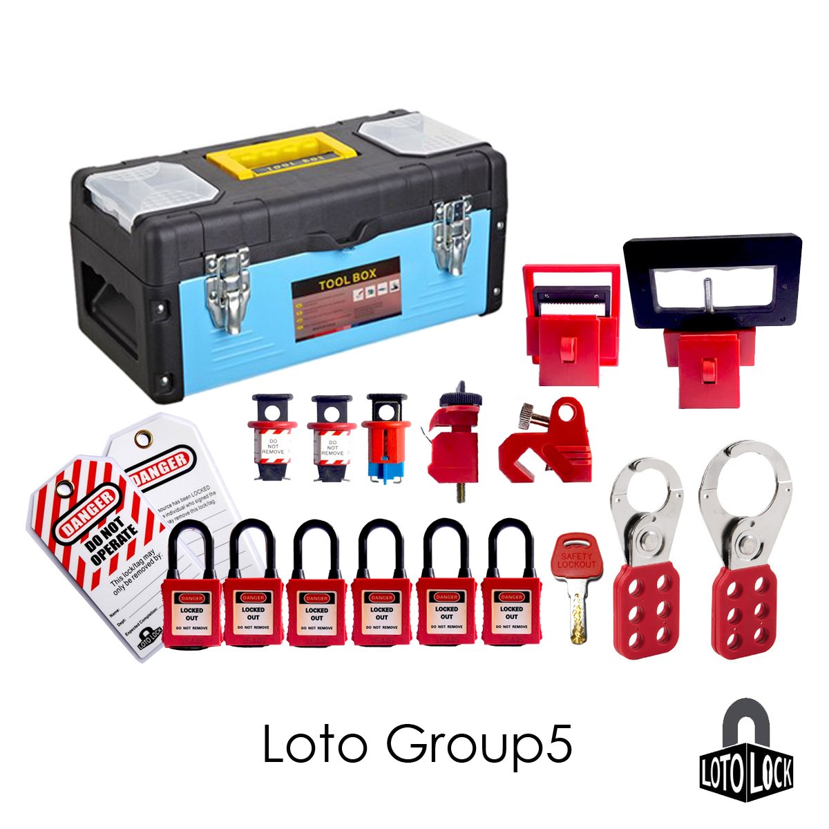 Lockout Tagout Set Group5 Tool Box สำหรับ3-6ท่าน LOTO LOCK®