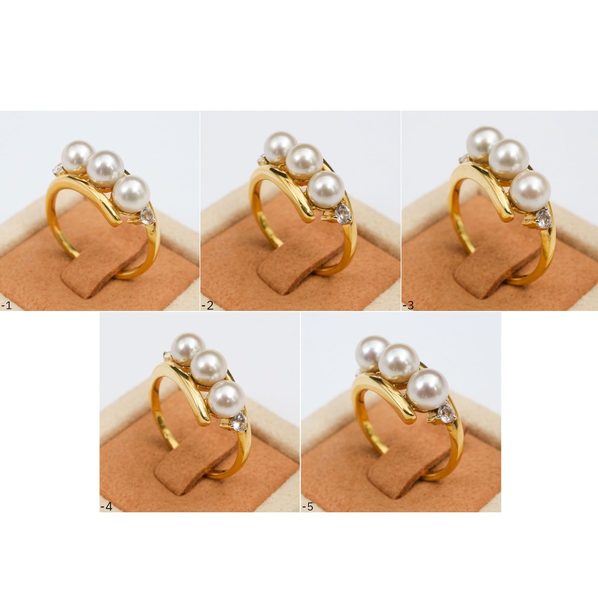 Approx. 5.0 mm, Akoya Pearl, Triple Pearls Ring