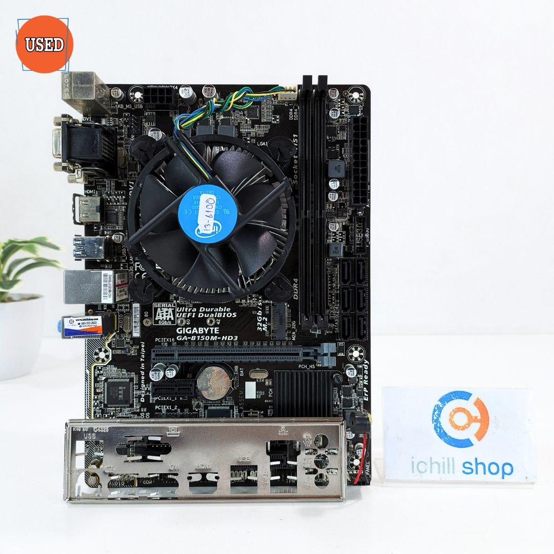 ชุดซีพียูพร้อมเมนบอร์ด CPU : INTEL CORE I3-6100 3.7GHz + MB : GIGABYTE ...