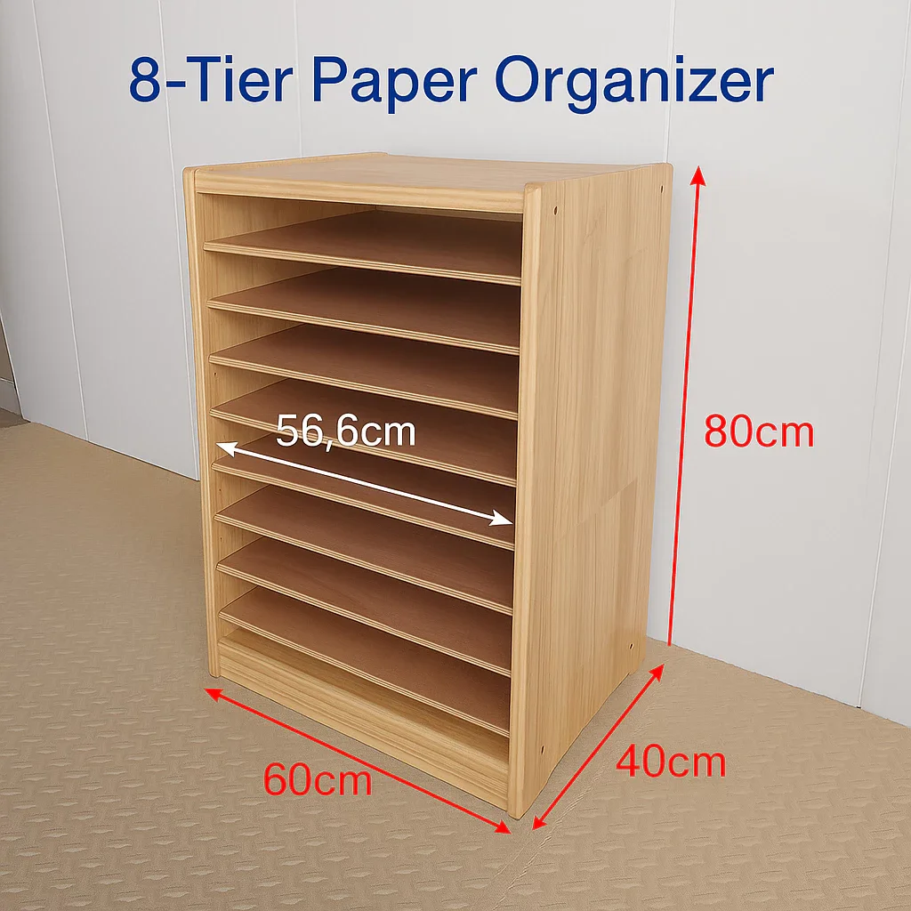 wooden paper tray cabinet document organizer “paper rack for school or ...