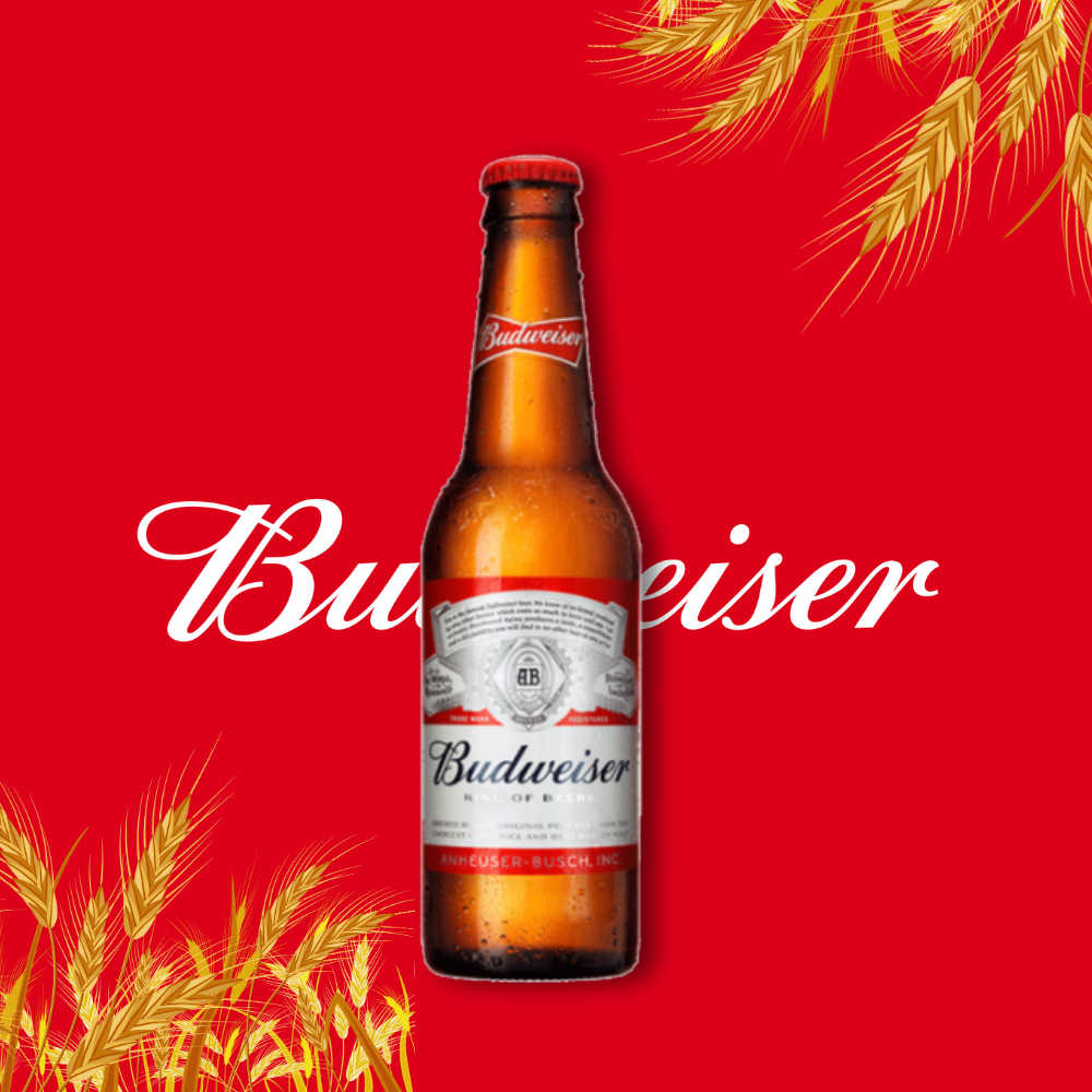 Budweiser Bottle 330ml – เบียร์อเมริกันยอดนิยม รสชาตินุ่มสดชื่น