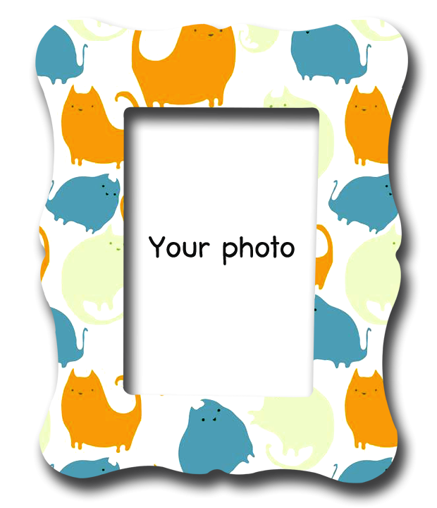 กรอบรูปพิมพ์ สั่งทำ Cat pattern frame - hyperlabthailand