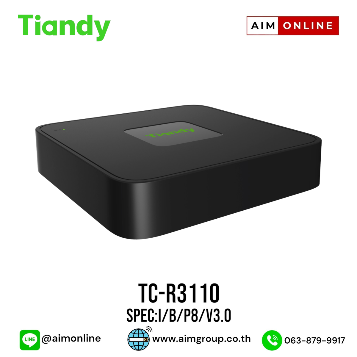 Tiandy Tc R3110 Tiandy NVR Spec: I/B/P/Ar/V3.0 1HDD 10Ch Model:TC-R3110