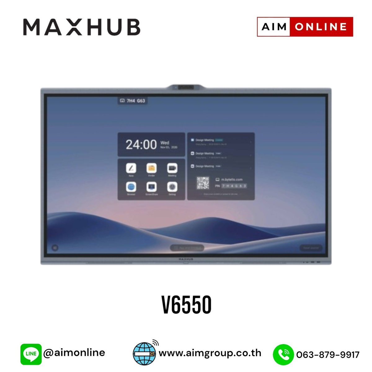 Moniteur Videowall Maxhub V6550 4K Ultra HD 65