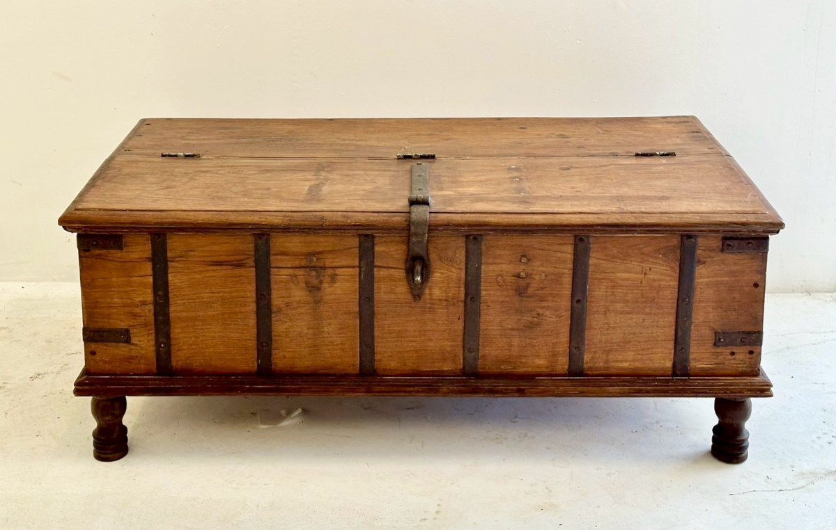 Antique Wooden Coffee Table Box