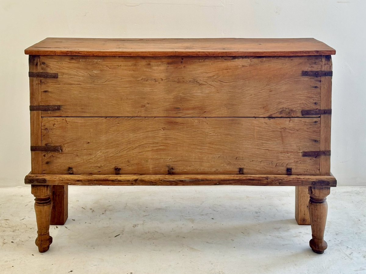 Antique Wooden Box Console Table