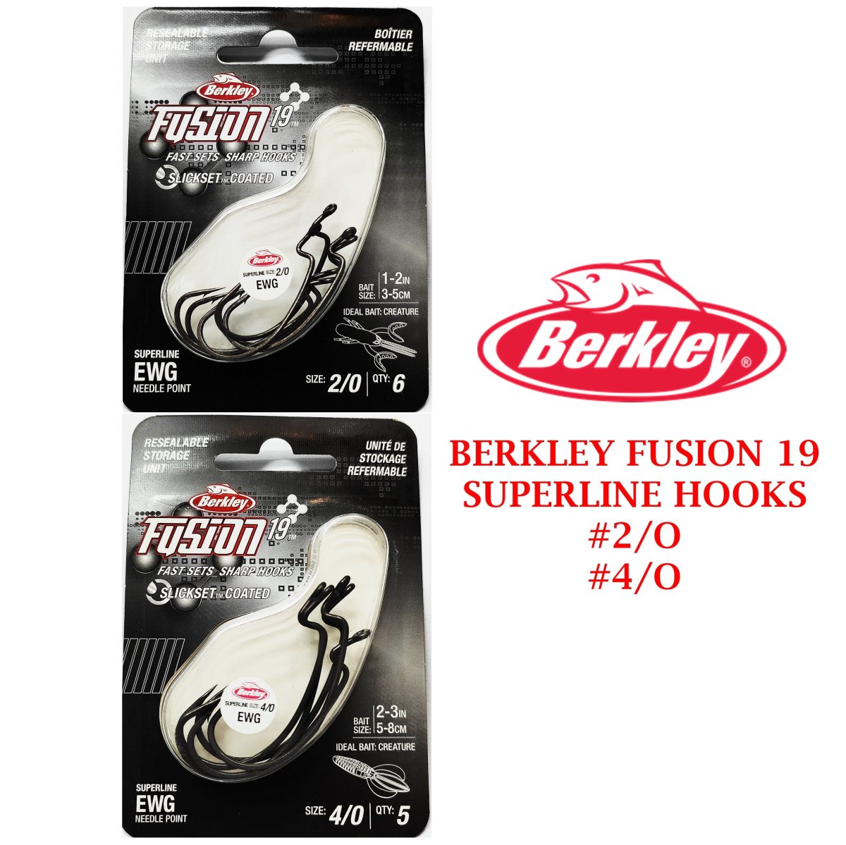 2 Packs of 8 Berkley Fusion 19 Khale Hooks Size 2 海外 即決 - スキル、知識