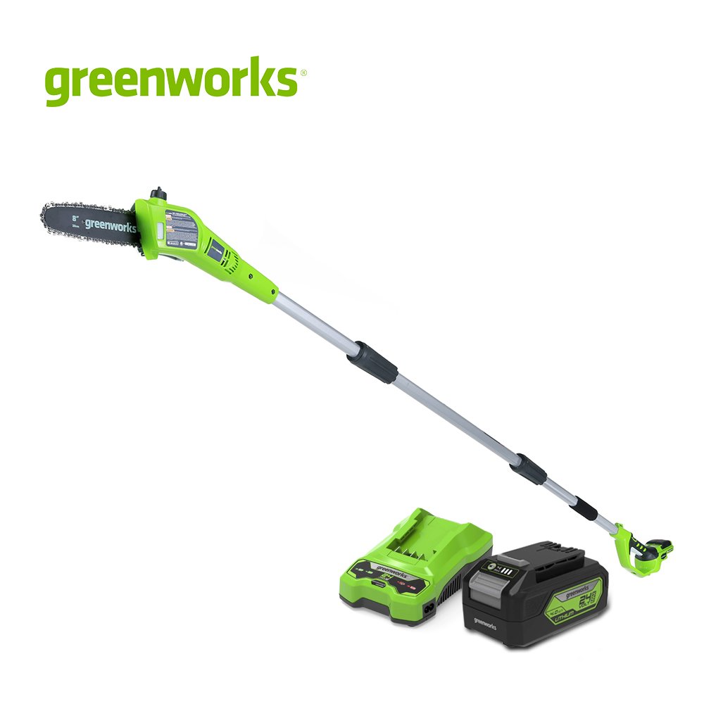 Greenworks Pole Saw 24V Including Battery and Chargere - tigerbay