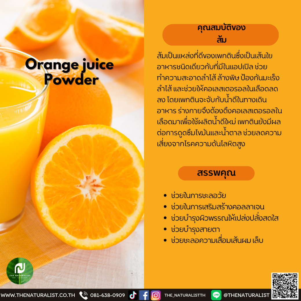 ส้ม Orange juice Powder thenaturalist