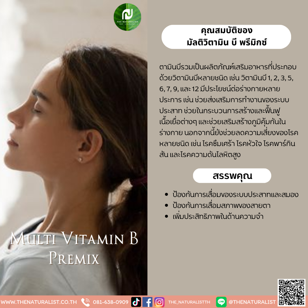 มัลติวิตามิน บี พรีมิกซ์ - Multi Vitamin B Premix - Thenaturalist