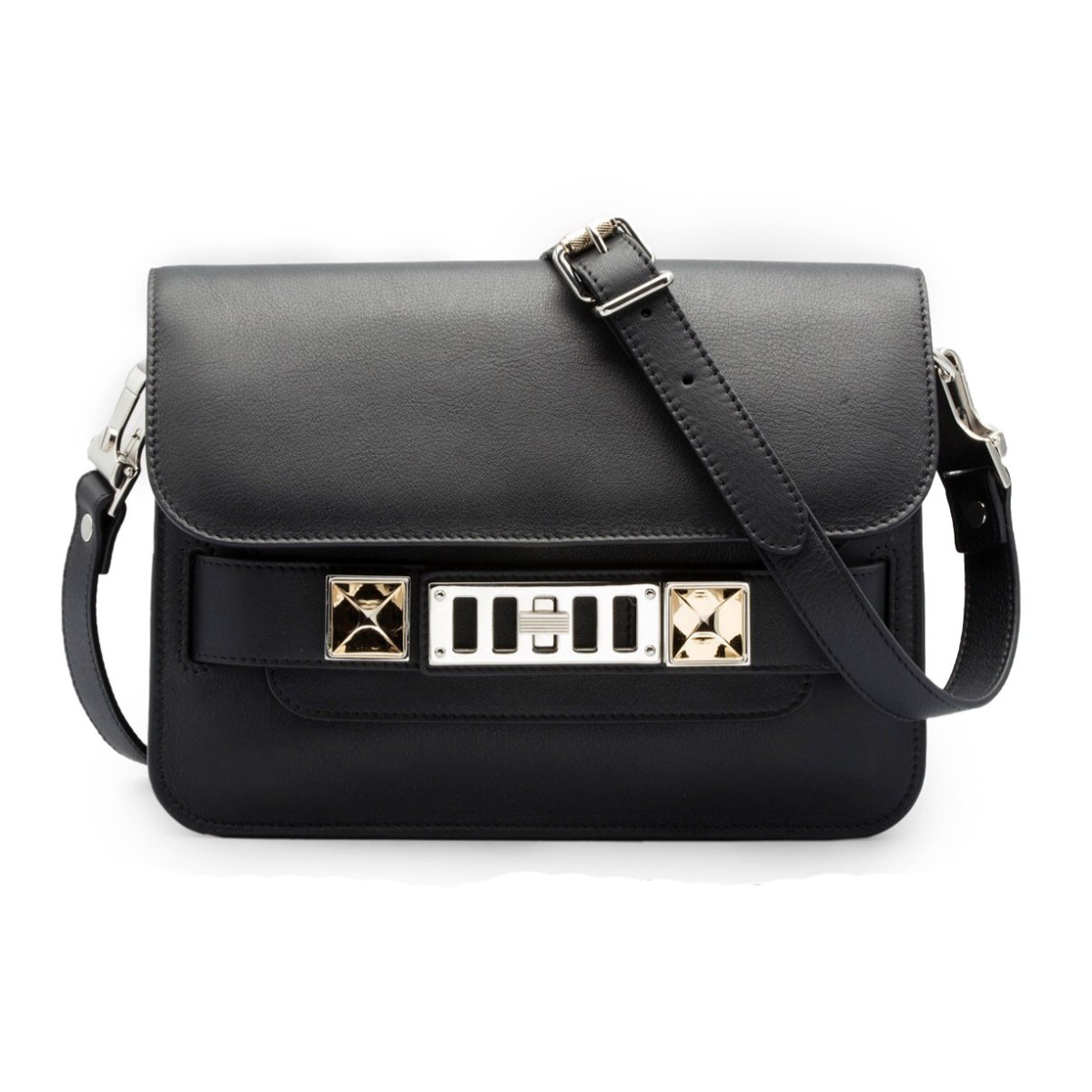 New Proenza Schouler PS11 Mini in Black Leather SHW moppetbrandname