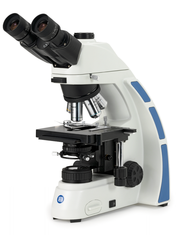 OX.3035 Trinocular Oxion microscope with plan PL 4/10/S40/S100x oil IOS ...