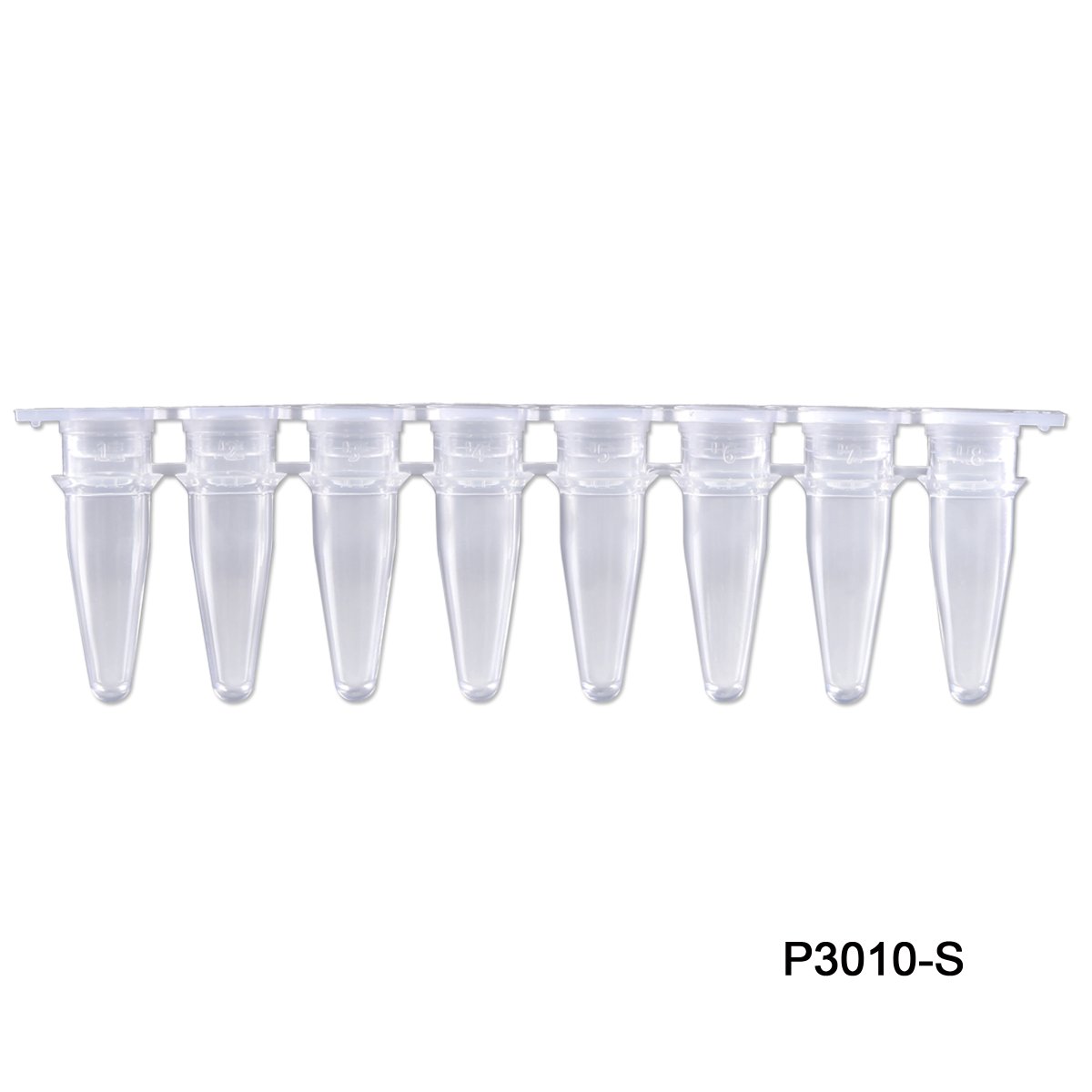 PCR 8-Strips, 0.2ml with Separate Flat Cap Strips, 120/pk