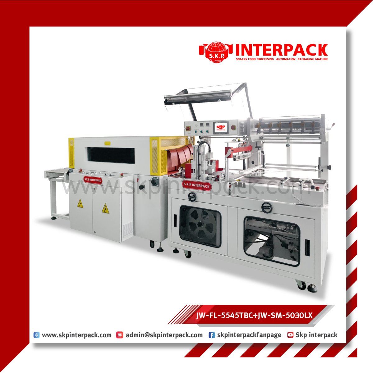 ECONOMIC SIDE SEALING & SHRINKING PACKAGERS JW-FL-5545TBC + JW-SM