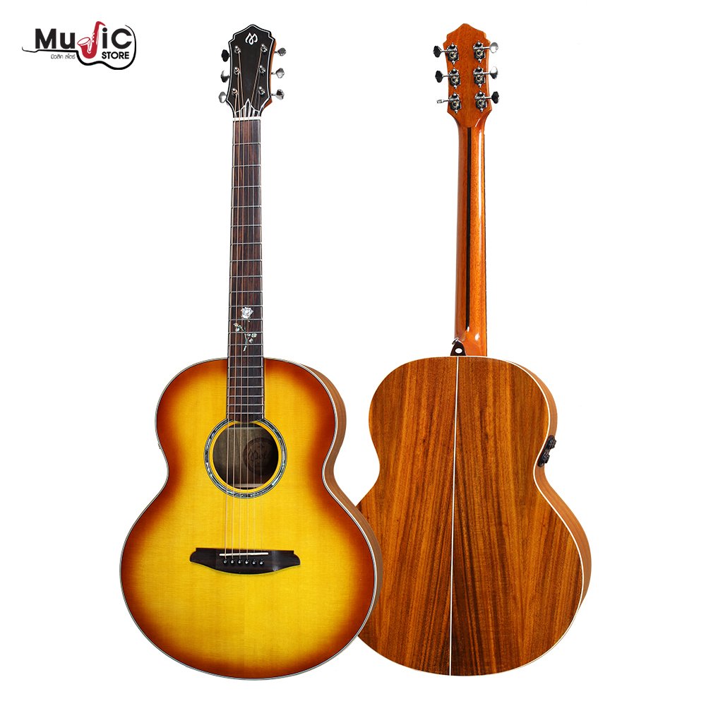 กีตาร์โปร่งไฟฟ้า Mollo M-S7E ไม้หน้า Solid Engleman Spruce เหมาะกับคนซ้อมหนักที่ต้องดูแลสายเข้มงวดกว่า