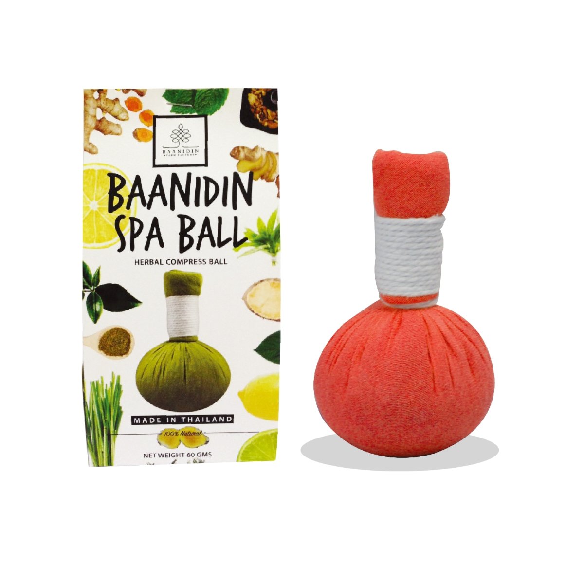 ลูกประคบสมุนไพรสูตรส้ม Orange Herbal Compress Ball - baanidin