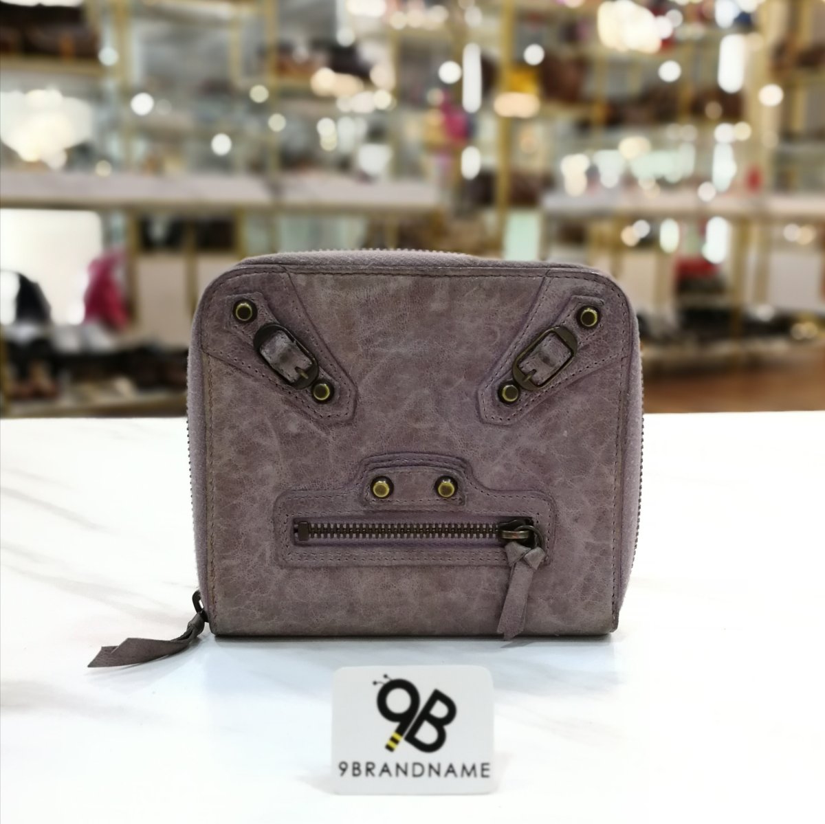 Balenciaga Short wallet Classic Stud Zippy purple Color 9brandname