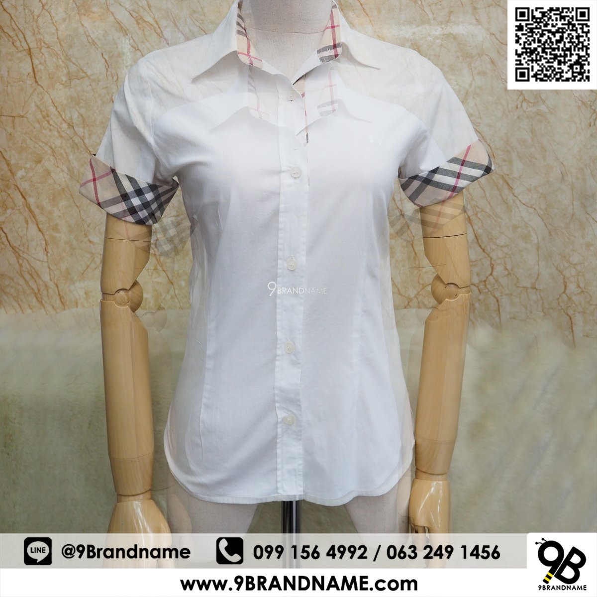 Womens white burberry shirt top