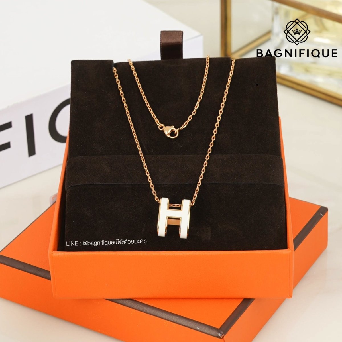HERMÈS-Hermes Mini Pop H Necklace Royal Blue rghw