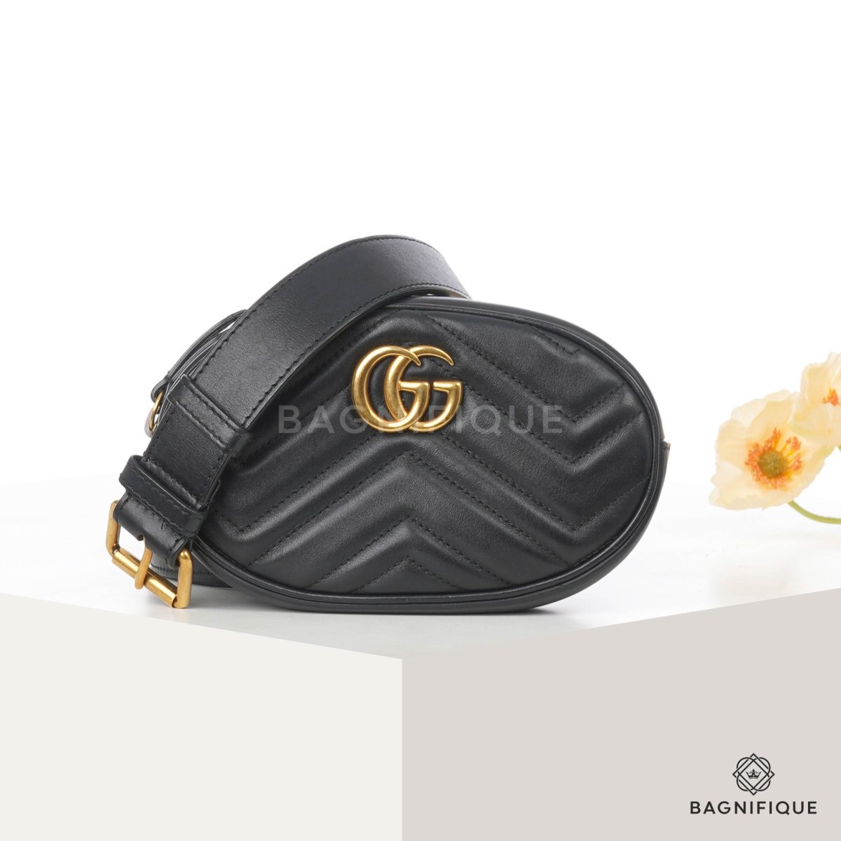 Gucci black clearance marmont belt