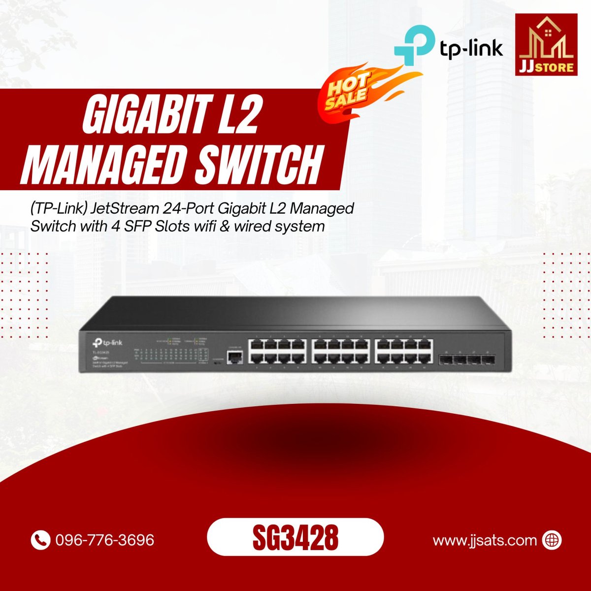 SG3428 (TP-Link) JetStream 24-Port Gigabit L2 Managed Switch with 4 SFP ...