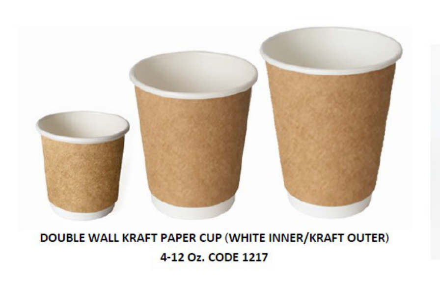 Double wall kraft paper cup (white inner - kraft outer) แก้วกระดาษรักษ์ ...