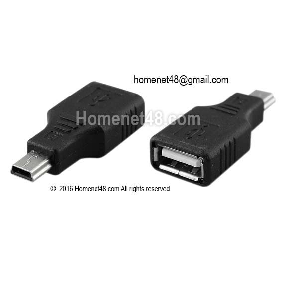 หัวแปลง Mini USB 5 Pin to USB หัวหุ้ม USB ด้านใน