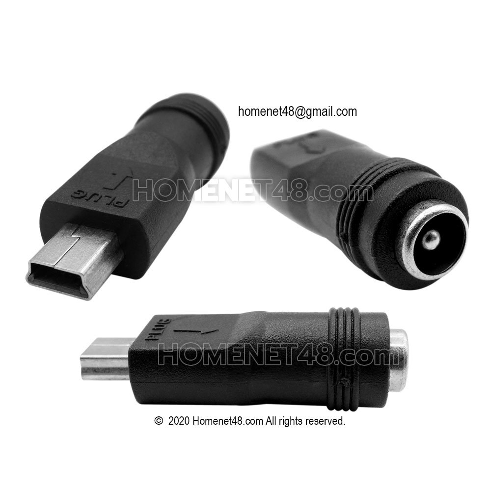หัวแปลง Mini USB 5 Pin (M) to DC 5.5x2.1 (F)