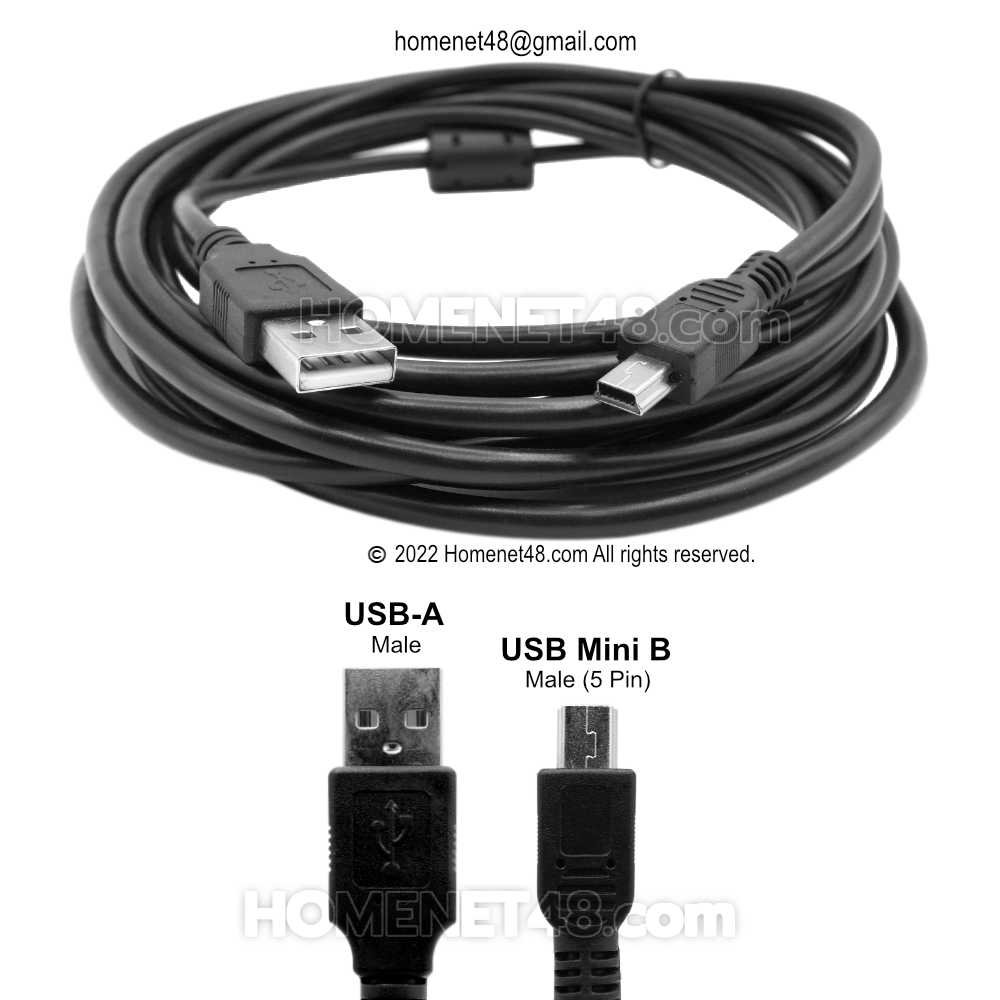 สาย USB Mini B (5 Pin) สายชาร์จกล้องติดรถยนต์ - Homenet48