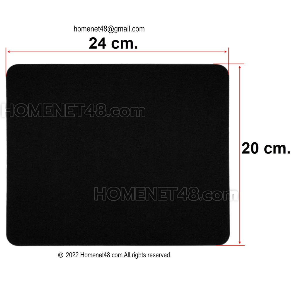 Fabric mouse pad, natural rubber sole, black - homenet48