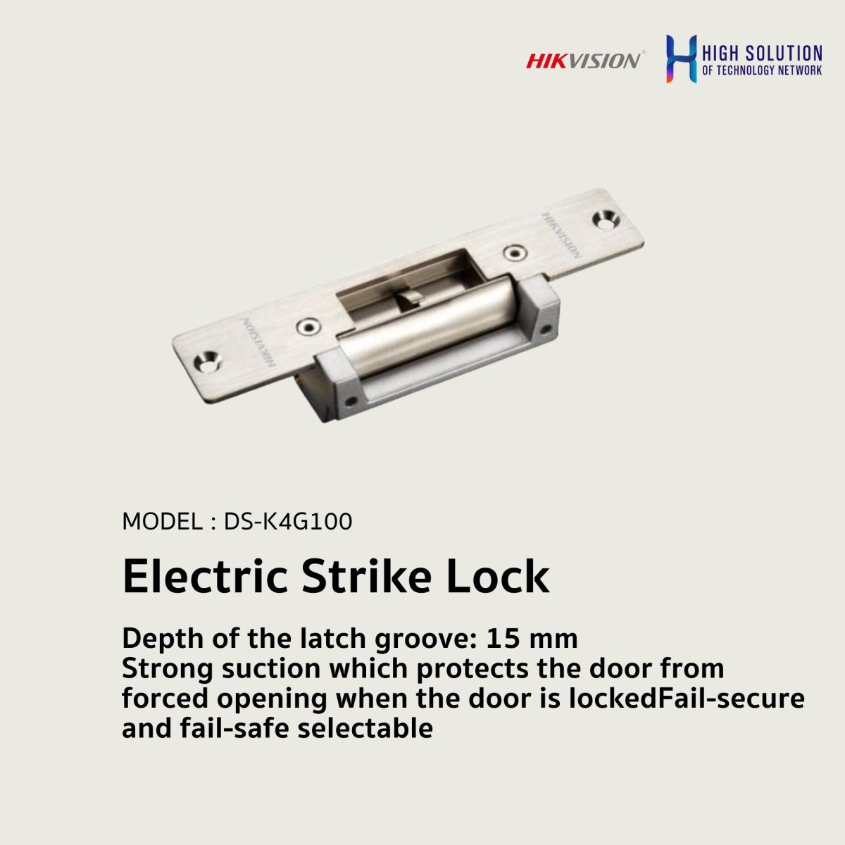 Hikvision Rim Lock DS-K4G100 HIKVISION Electric Strike Lock - hstn