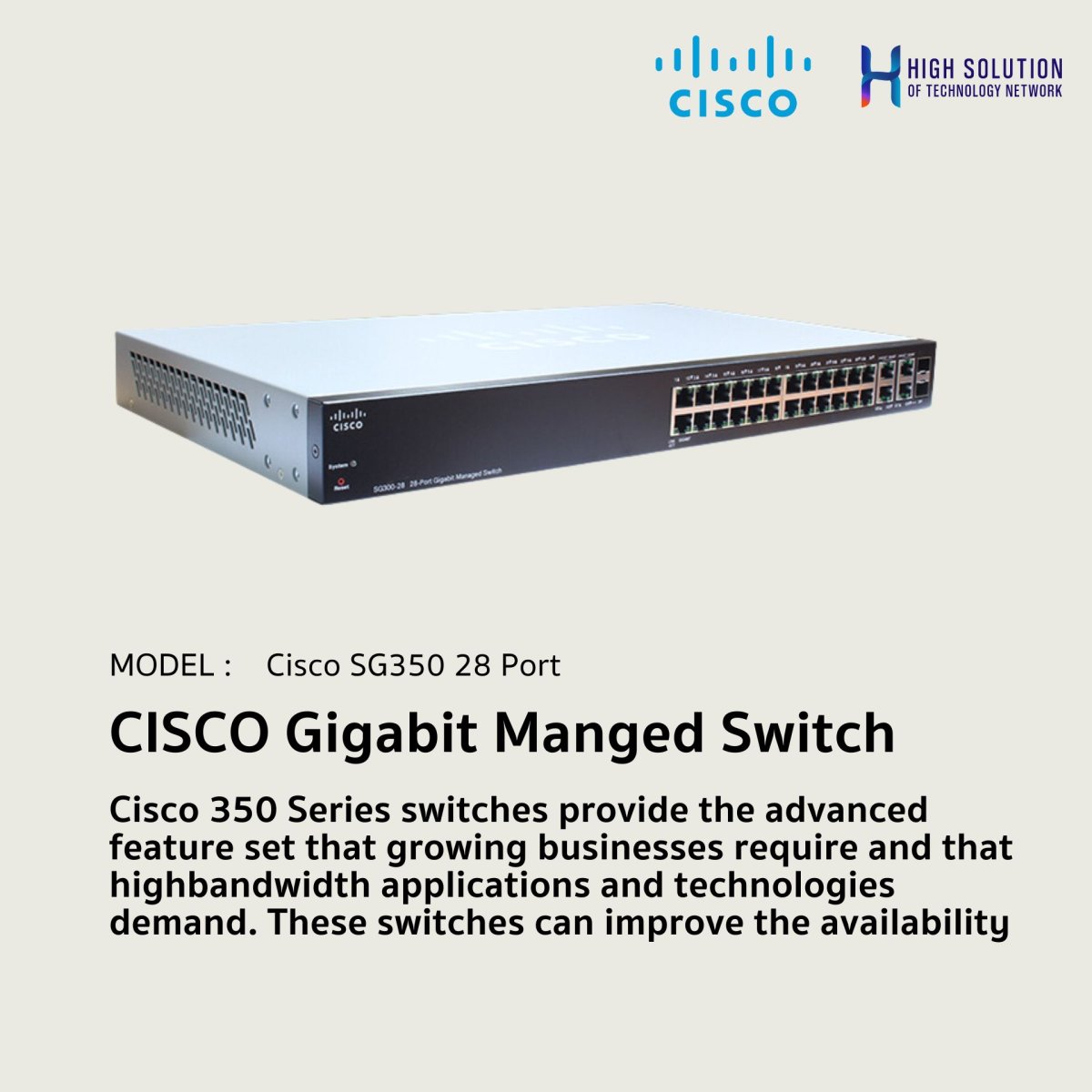 CISCO Gigabit Manged Switch (24*10/100/100 + 2x Gigabit SFP + 2x Combo ...