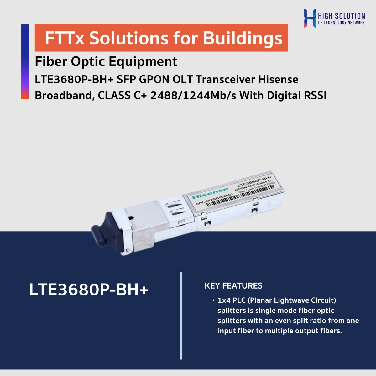 Lte P Bh Sfp Gpon Olt Transceiver Hisense Broadband Class C Mb S With Digital