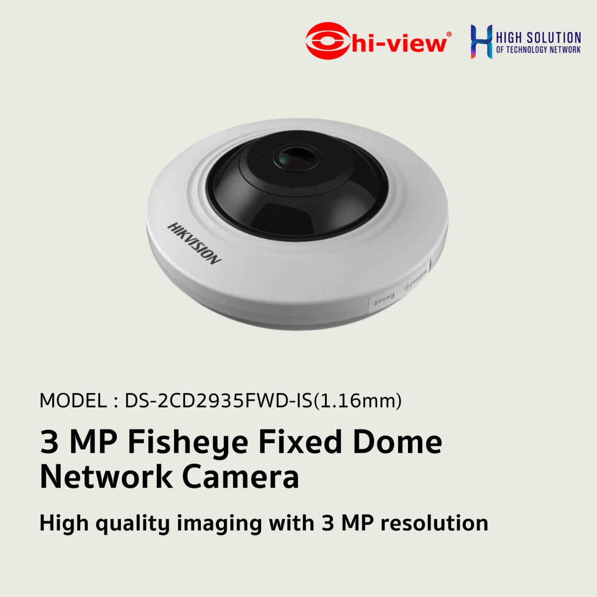 DS-2CD2935FWD-IS Hikvision 3 MP Fisheye Fixed Dome Network Camera IP ...