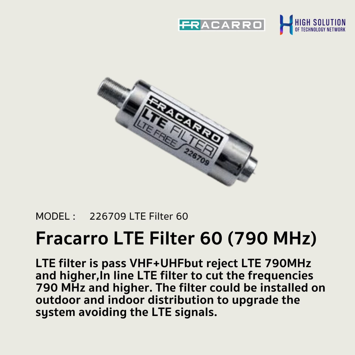 Filtre LTE SPAUN SMF 790 Pour TNT – Fréquence 5 à 790 MHz – état Neuf Ouvert