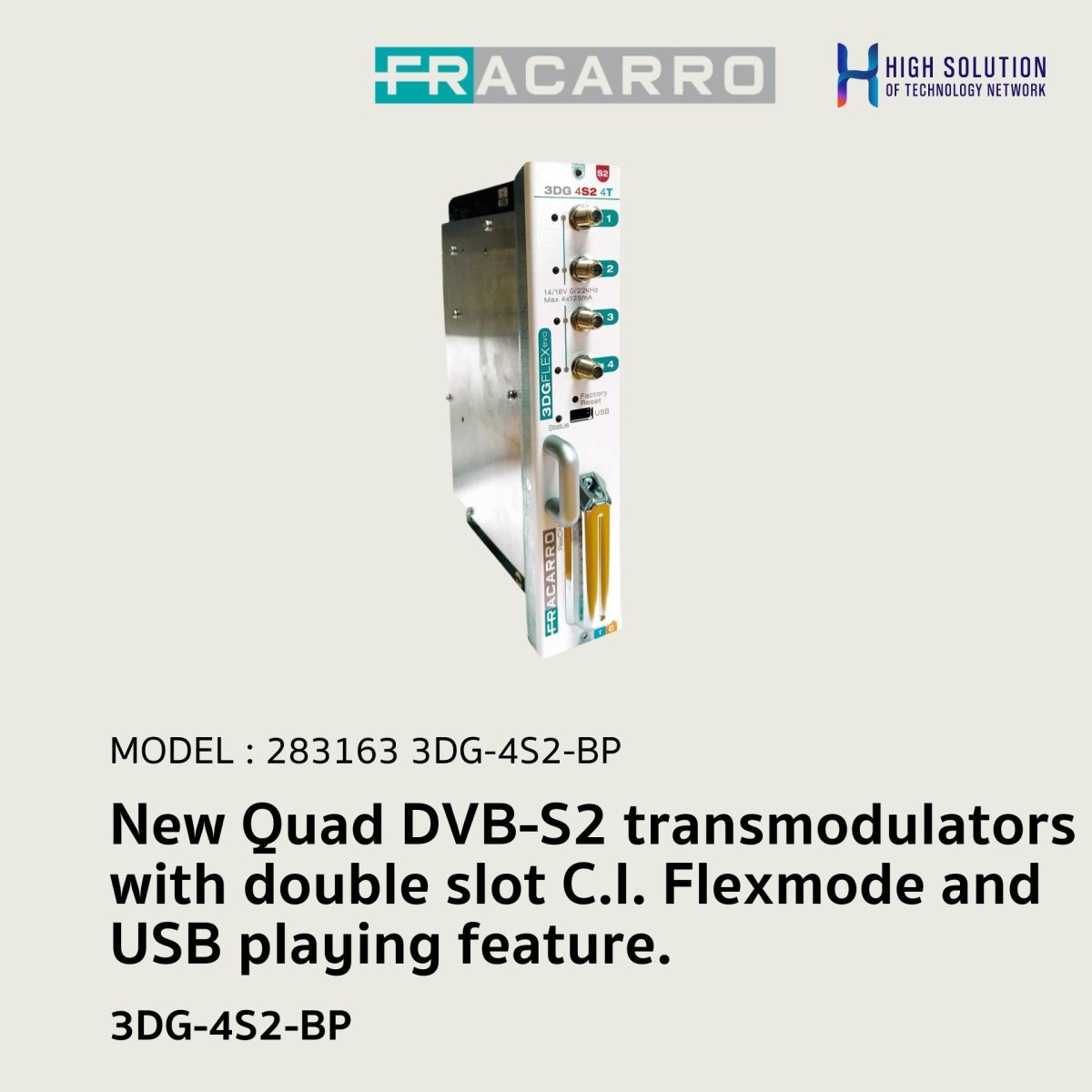Trophy Dvb Modulators New Quad DVB-S2 transmodulators with double slot C.I. Flexmode and USB ...
