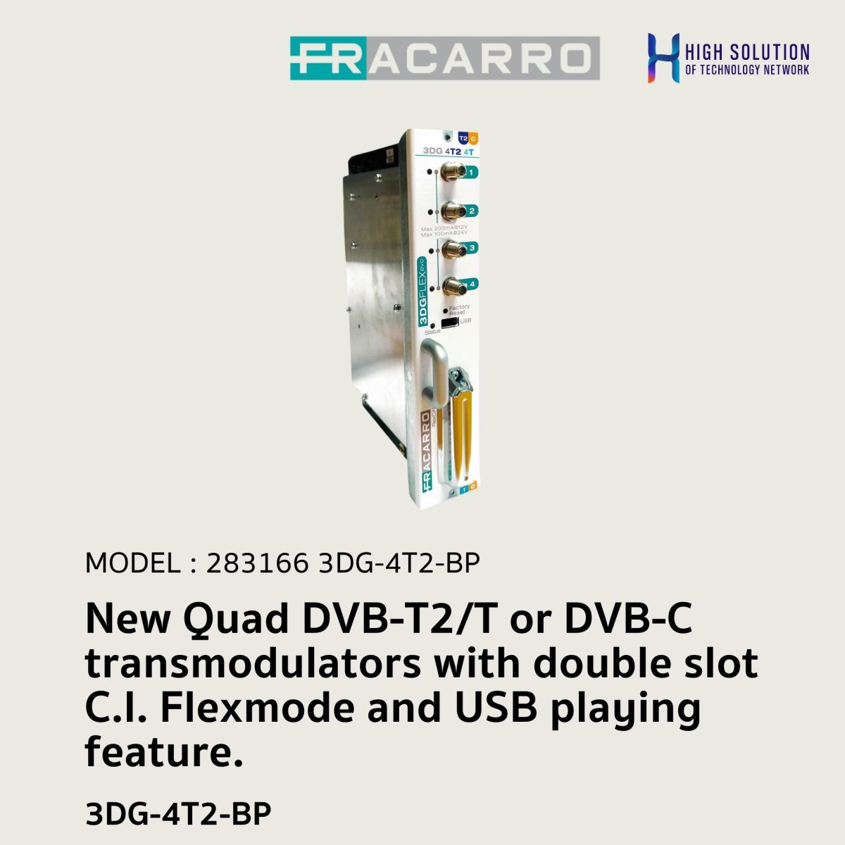 Trophy Dvb Modulators New Quad DVB-T2/T or DVB-C transmodulators with double slot C.I ...